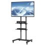 Mobile TV stand 32-70 inches, adjustable height, casters, double tray