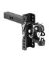 Adjustable Pin-Shaped Black Hook, 6 Inch, 20,000 Pounds, Combination 2-5/16 Inch Ball Hook