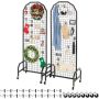 2 pcs. black carbon steel mesh walls, 600x1640 mm, display stand with wheels and 20 hooks