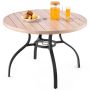 Outdoor patio round dining table 103 cm, grey, steel
