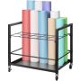 Metal mobile drawing storage trolley, 20 slots, casters
