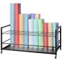 Mobile metal drawing storage trolley with wheels, 50 slots