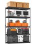 Storage Metal Shelves, 5 Tiers, 2500 Pound Capacity, Black