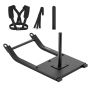 Steel power weight sled for training, black, compatible with 25/51 mm discs