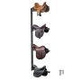 Wall-mounted four-tier saddle rack, 24x7x52 inches.