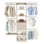Modern grey freestanding wooden wardrobe system with 2 drawers and 5 hanging rails