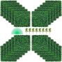 Artificial boxwood panels, 24 pcs., 20x20 cm, green hedge wall decor