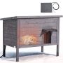 Heated wooden cat house for outdoor cats, 87x53.5x69 cm, waterproof