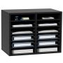 Wooden literature organizer, 12 compartments, black, EPA certified