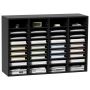 Wooden literature organizer, 36 compartments, black