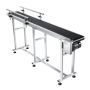 Motorized stainless steel belt conveyor, 71x7.8 inches, PVC belt, adjustable speed