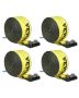 Winch Straps with Flat Hook, 4" x 30', 6000 lbs. Capacity, Yellow (4 Pack)