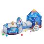 Children's play tent with tunnel, royal blue, carrying bag