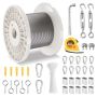 Wire Rope Kit 1/8 Inch 304 Stainless Steel, 100 Feet, 59 Accessories, 650 Pound Breaking Strength