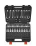 Bit set, 107 pieces, SAE and metric, S2 and cr-v steel, with case