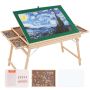 Wooden puzzle table 83x62.5 cm with folding legs and storage system