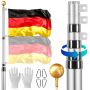 25 ft. Telescopic Aluminum Flagpole with Accessories, Silver