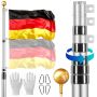 30ft Aluminum Telescopic Flagpole with Accessories, Silver