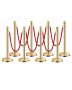 Stainless Steel Poles with Red Ropes, 5 Feet, 8-Piece Set