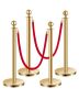 Stainless steel posts with red velvet ropes, 5 feet, 4-piece barrier set.