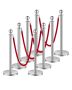 Stainless steel posts, 8 pcs. with velvet ropes, 5 feet barrier set