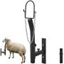 Animal shearing and milking stand, metal, adjustable, black