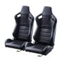 Racing seat with adjustable cockpit, PVC leather, 2 pieces