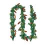Christmas artificial garland with lights, 275 cm, fireplace