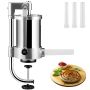 Sausage stuffer, 1.5 L, 304 stainless steel, manual with 3 tubes
