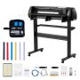 Vinyl cutter with double blades, 870 mm width, LED display, adjustable speed and force, set