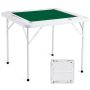 Foldable mahjong and domino game table, 35.4x35.4 inches, green