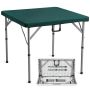 Folding mahjong and domino table, 34x34 inches, green