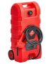 Portable fuel tank 15 gallon with pump and wheels, 10 ft hose
