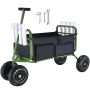 Beach fishing cart with 28 cm rubber wheels, steel, foldable, 136 kg load capacity, with 8 rod holders