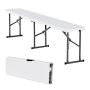 Plastic Folding Folding Bench, 6 Feet, White, Portable, for Outdoor and Indoor Use