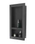 Shower niche with shelf, 40.6x71.1x10.2 cm, black, recessed, waterproof