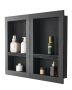 Recessed black shower niche 40.6x61 cm with shelf