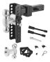 Adjustable trailer hitch, 8", 2" receiver, 21500 lbs, ball mount