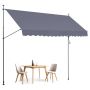Retractable Patio Awning 157x47 Inch, Adjustable, Dark Gray