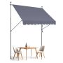Retractable Patio Awning 98x47 Inch, Dark Gray, Adjustable