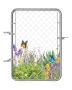Chain link fence gate, galvanized, adjustable, 32x46 inches.