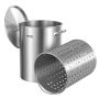 Stainless steel stock pot 36 L with basket and lid, silver