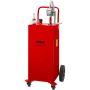 Fuel tank with pump, 132.5 L, red, on wheels