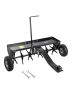 Towed lawn aerator 40 inches with iron spikes and universal hook