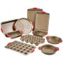 Non-stick carbon steel baking pan set, 10 pieces, with silicone handles