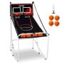 Foldable arcade basketball game with LCD screen, 2 players, black-white