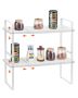 Adjustable 2-Tier White Closet Shelf Organizer