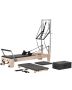 Wooden Pilates reformer for home training, double resistance, up to 180 kg