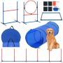 Dog agility training set, 5 pieces with obstacles and tunnel