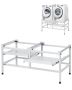 Washing Machine Stand, 48.5x25 inches, Carbon Steel, 590 lb Capacity, Dual Trays, Adjustable Legs